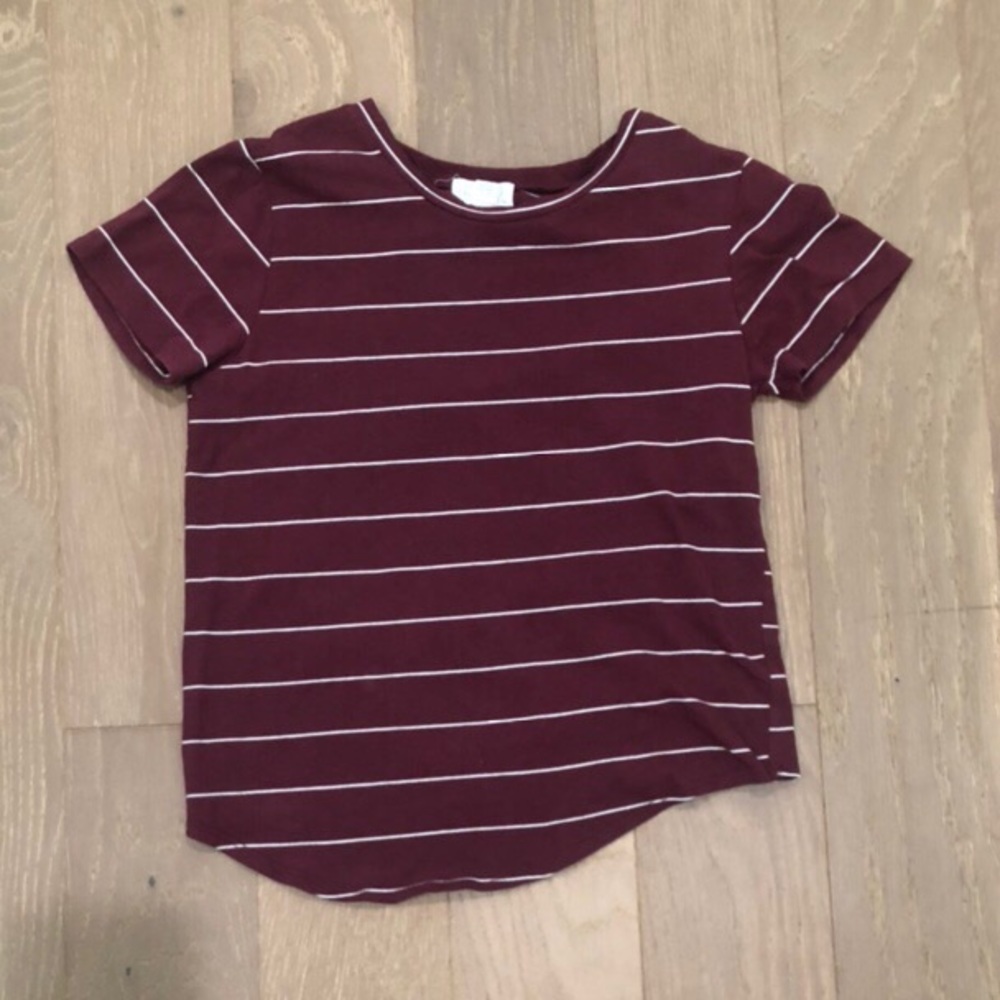 Full Tilt Maroon Striped Tee